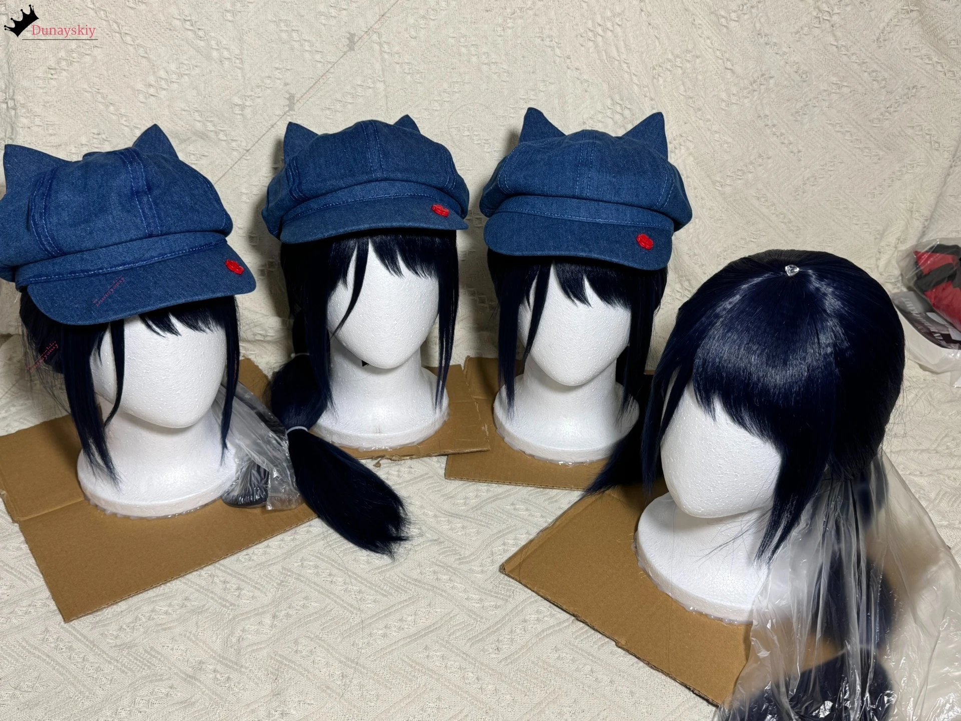 أنيمي لعبة الرعب MiSide مجنون ميتا تأثيري ازياء لطيف القط الأذن الحلو مثمنة قبعة لعب الأدوار الأزرق القبعات النساء