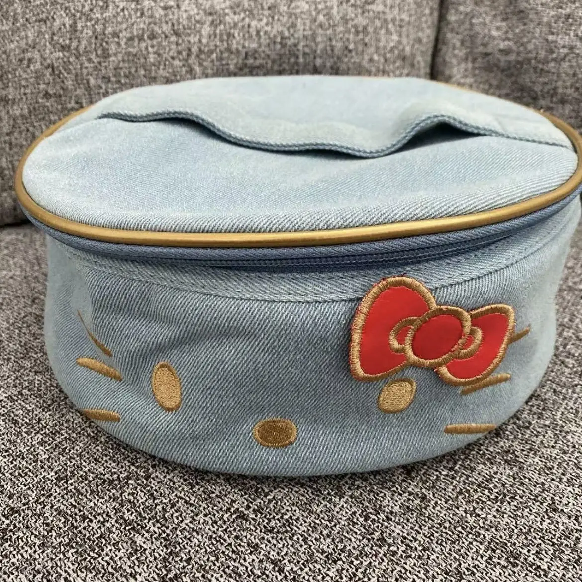 

Hello Kitty Ретро стирка джинсовые сумки для хранения макияжа милый мультфильм аниме Kt Cat чехол для хранения девочек держатель для макияжа подарки