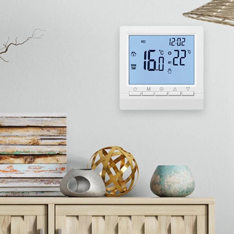 1 Set Wall Mounted Heating Thermostat For Boilers Weekly Programmable Thermostat