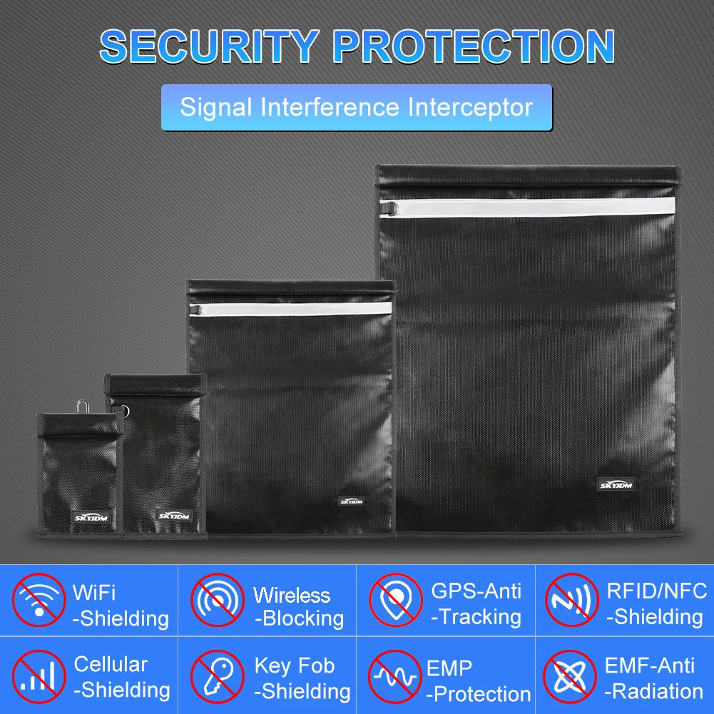 2/4 Pcs Faraday Bag Shielding RFID Mobile Phone Signal Anti-tracking GPS Positioning EMF Protection Information Security Cover