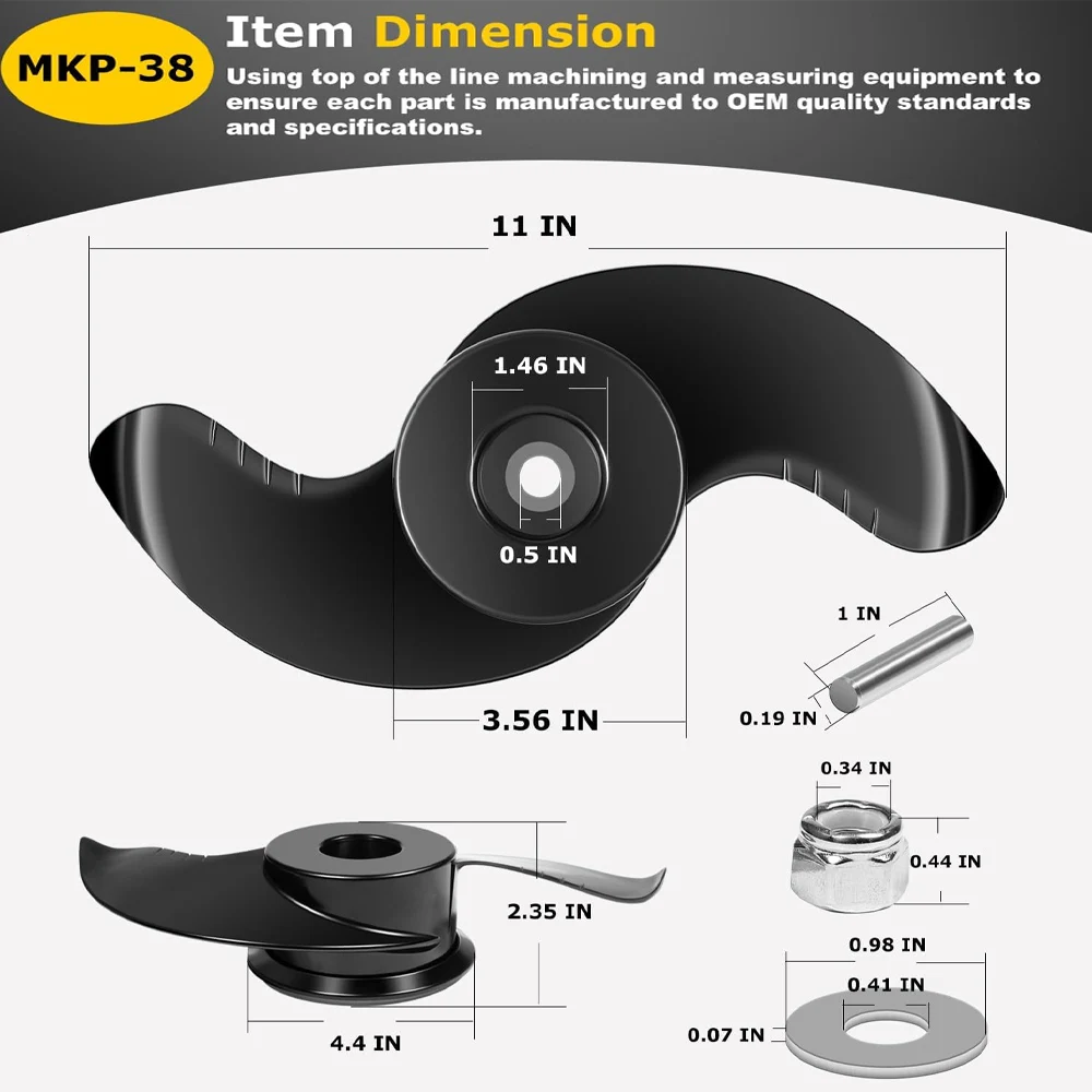 MKP-38 Weedless Wedge 2 Prop For Minn Kota 112 lb Thrust 4-1/2