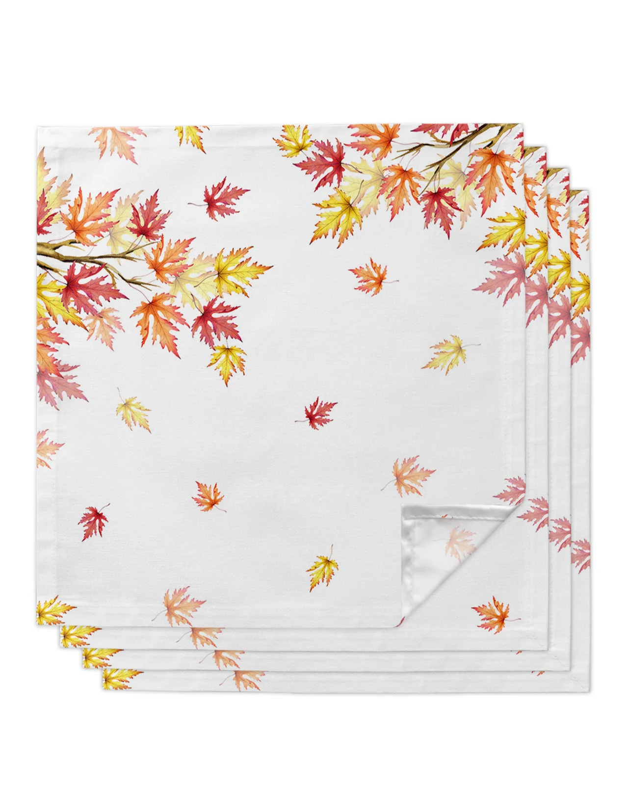 4/6/8pcs Thanksgiving Autumn Maple Leaves Table Napkins Cloth Restaurant Table Napkins Wedding Banquet Decor Cloth Napkins