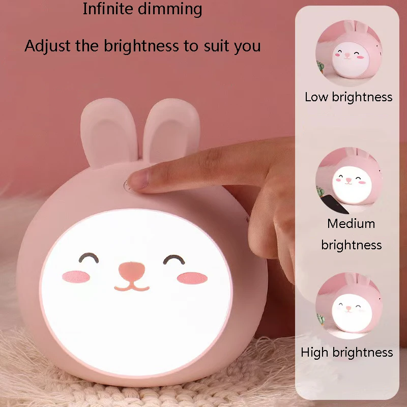 

Rabbit Night Light, Cute Girl Heart Atmosphere Light, Ins New Bedroom Headboard Ornament, Creative Gift, Portable Light