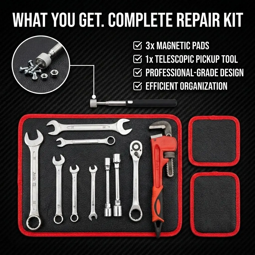 Anti-Slip Magnetic Car Tool Storage Mat Screw Nut Organizer Holder Pad for Auto Mechanic Repair Workshop