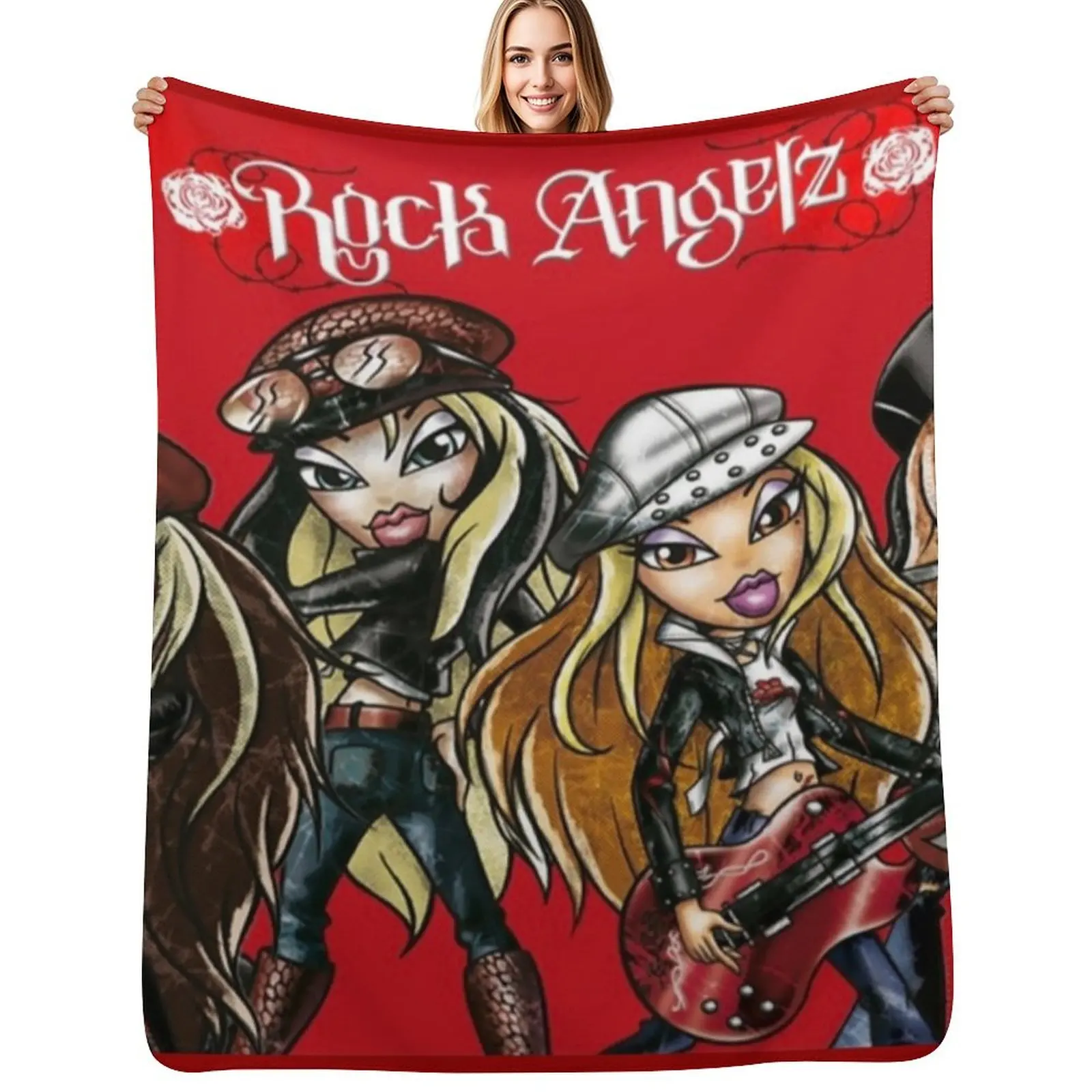 براتز روك أنجلز رمي بطانية أريكة لحاف أريكة رمي البطانيات القطبية المرجحة