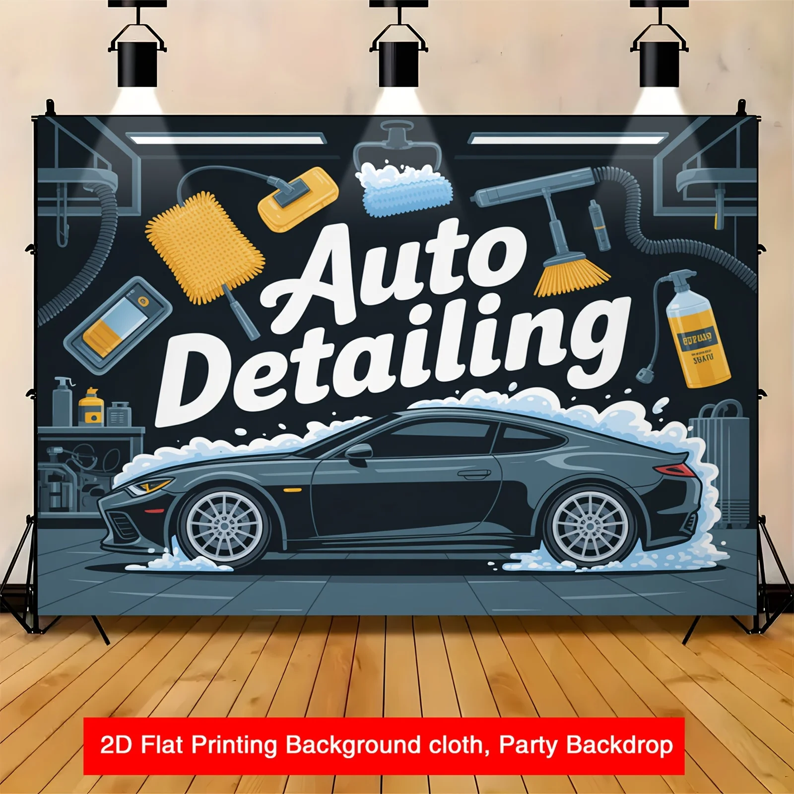 Automobile Beauty Service Theme digital printing polyester wall tapestry suitable for use in living rooms bedrooms offices bars