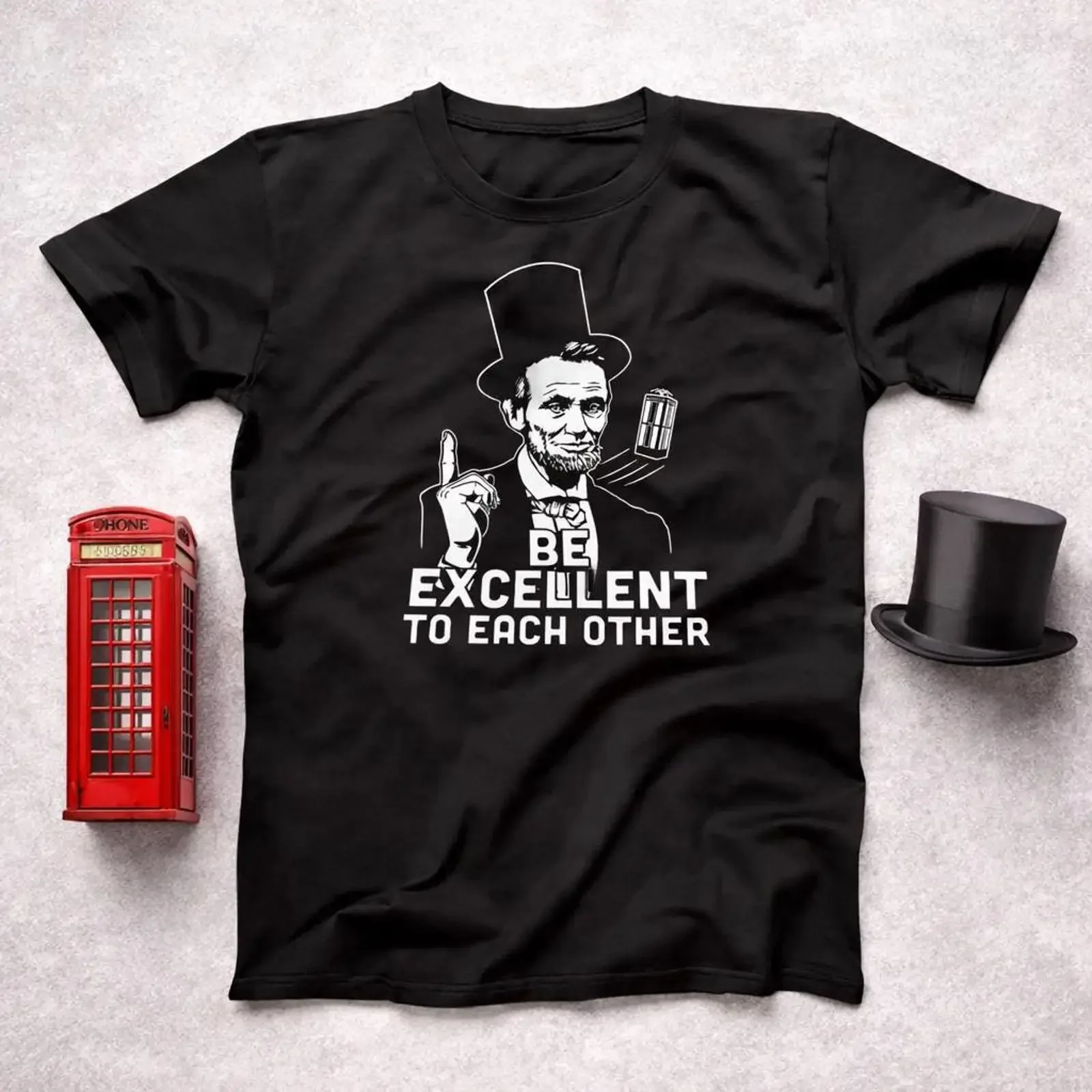 Be Excellent To Each Other Funny Bill Ted Retro Quote T Shirt Vintage Abe Lincoln 80s Movie Style Positive  vintage Washed