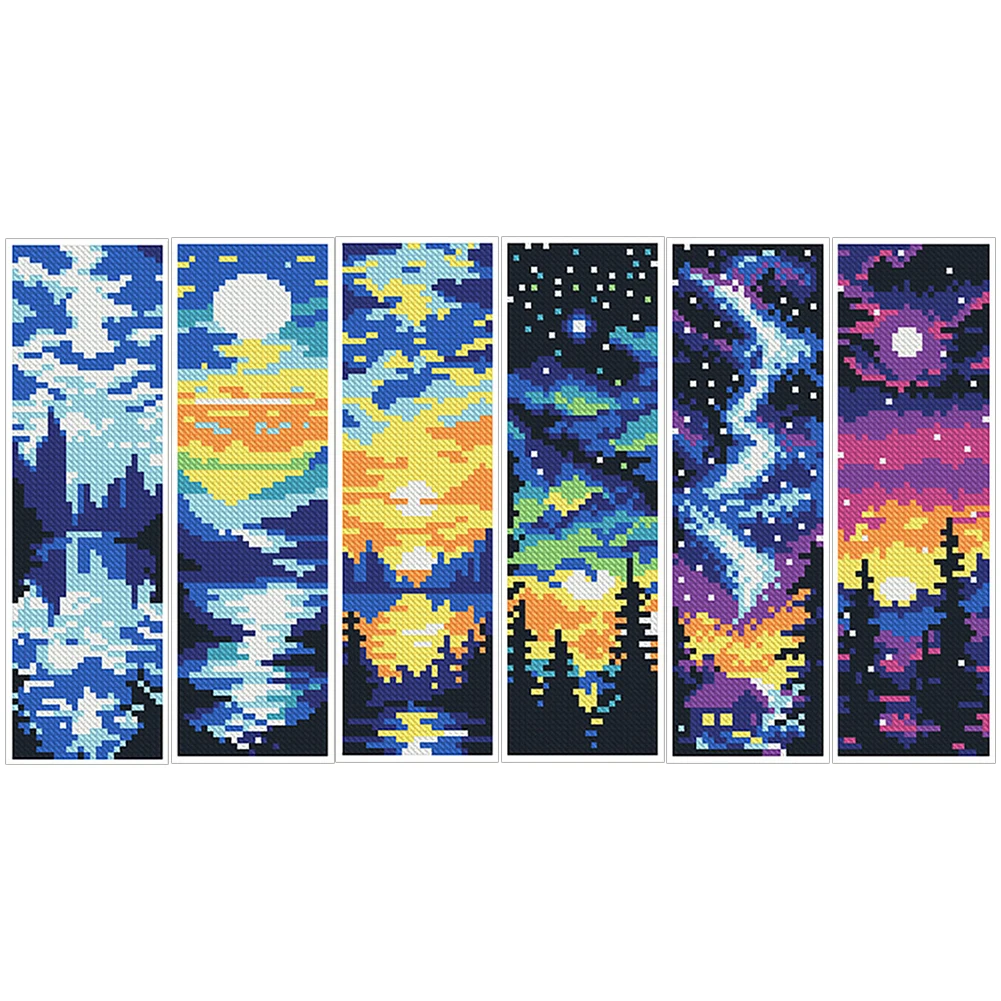 6Pcs DIY Cotton Single-Sided S - Cross Stitch Stamped Kits Beginners ulasan dan harga
