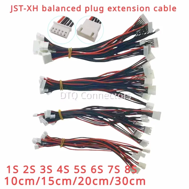 5PCS JST-XH1S2S3S4S5S6S7S8S 10cm15cm20cm30cm 3239-22AWG Extension Charged Cable Lead Cord for RC Lipo Battery charger