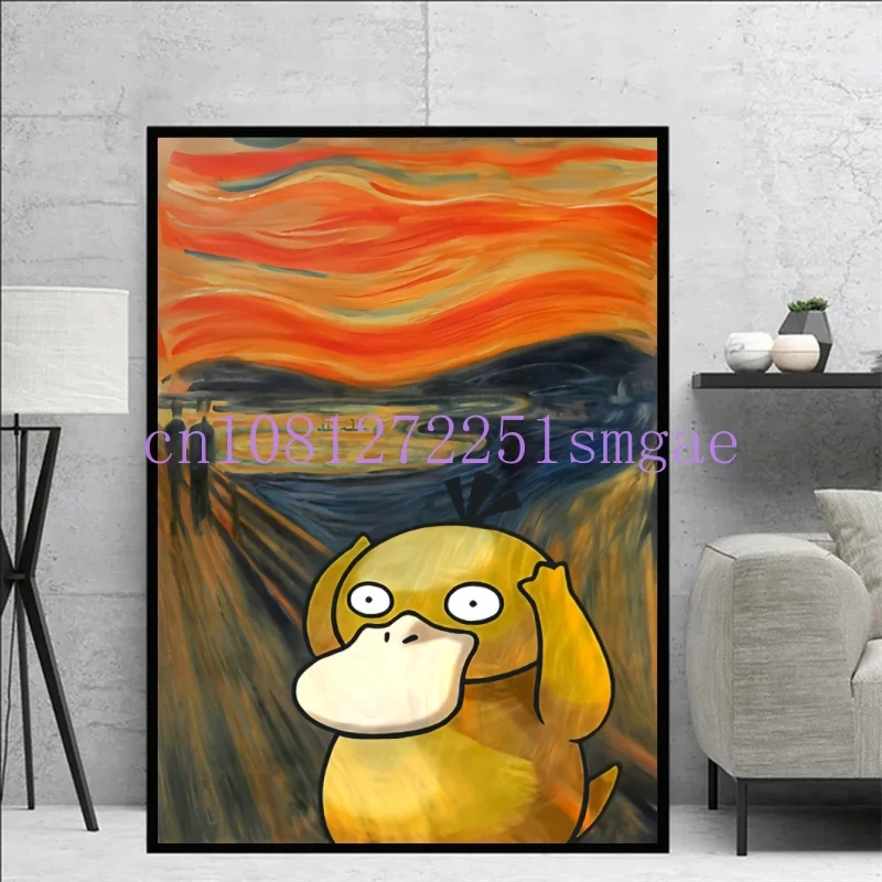 

Van Gogh Museum Pokemon Anime Figures Pikachu Watercolor Painting Canvas HD Posters and Abstract Art Murals Picture Home Decor