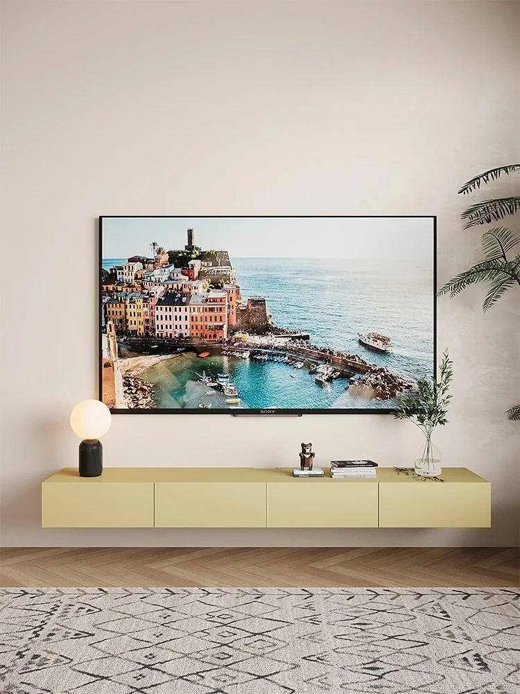 

Simple suspended TV cabinet Modern wall-mounted integrated living room Color small apartment TV