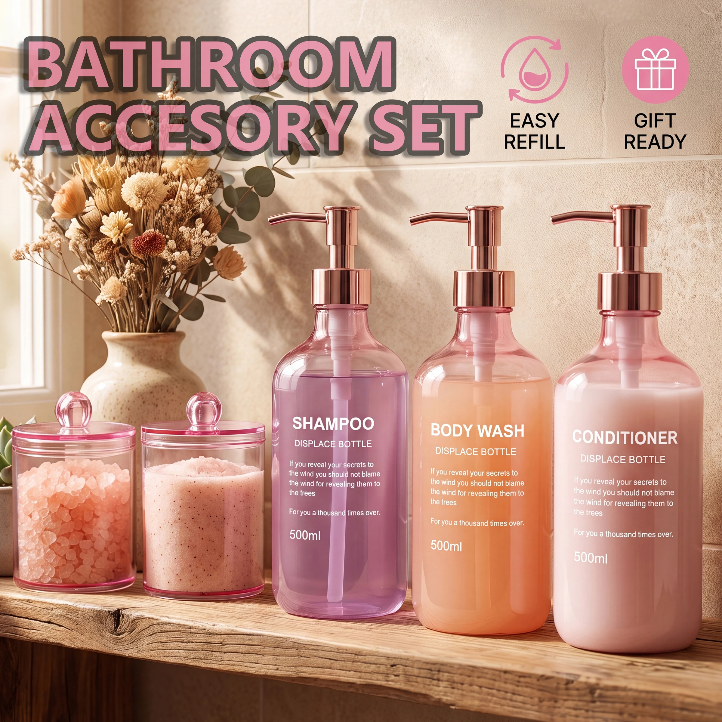 Conjunto de 5 peças para banhe - Bath Salts Jar avaliação e preço