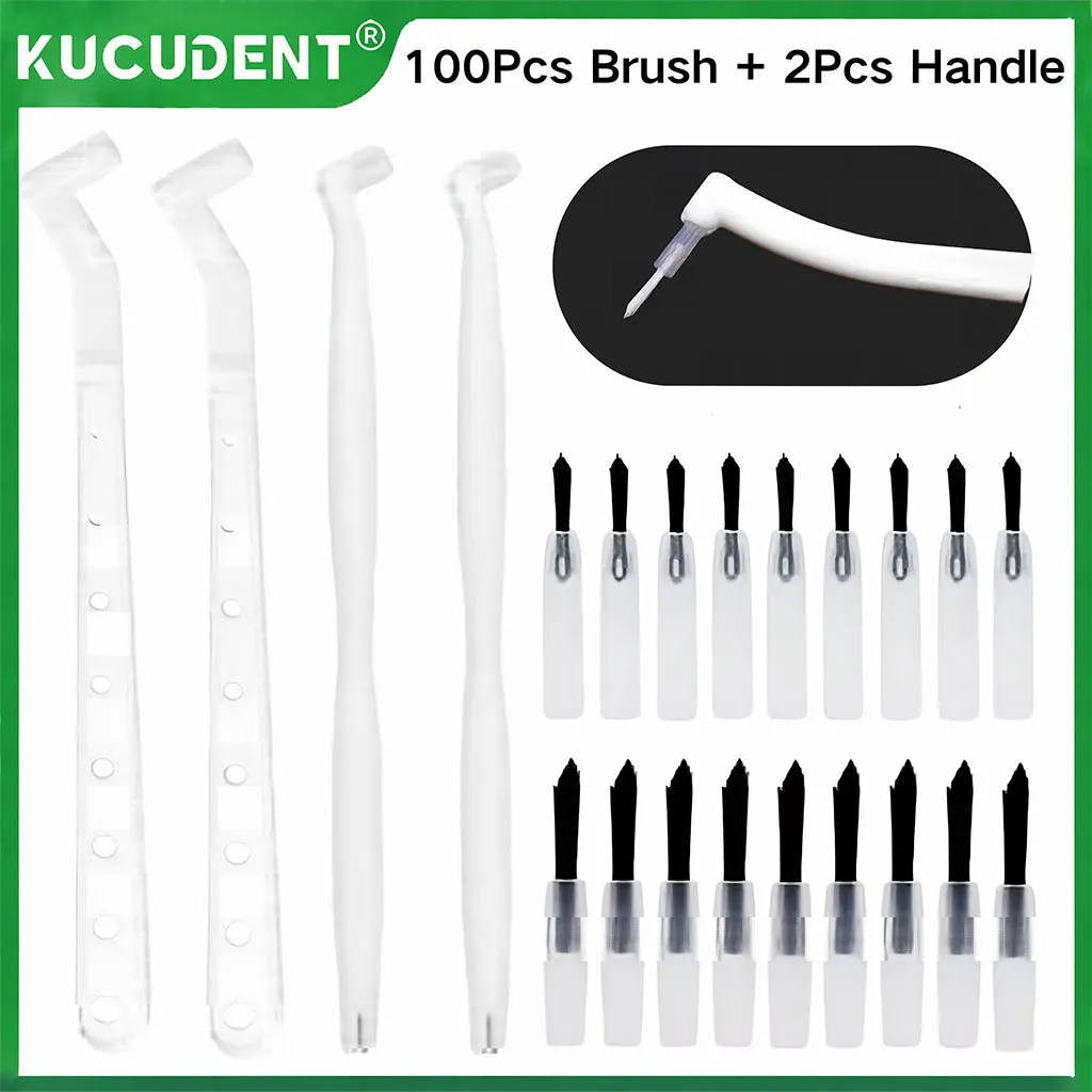 

Dental Composite Brushes Tips Replaceable Applicators Handles Sticks with Handle Medicine Wipping Tool for Adhesives Sealant