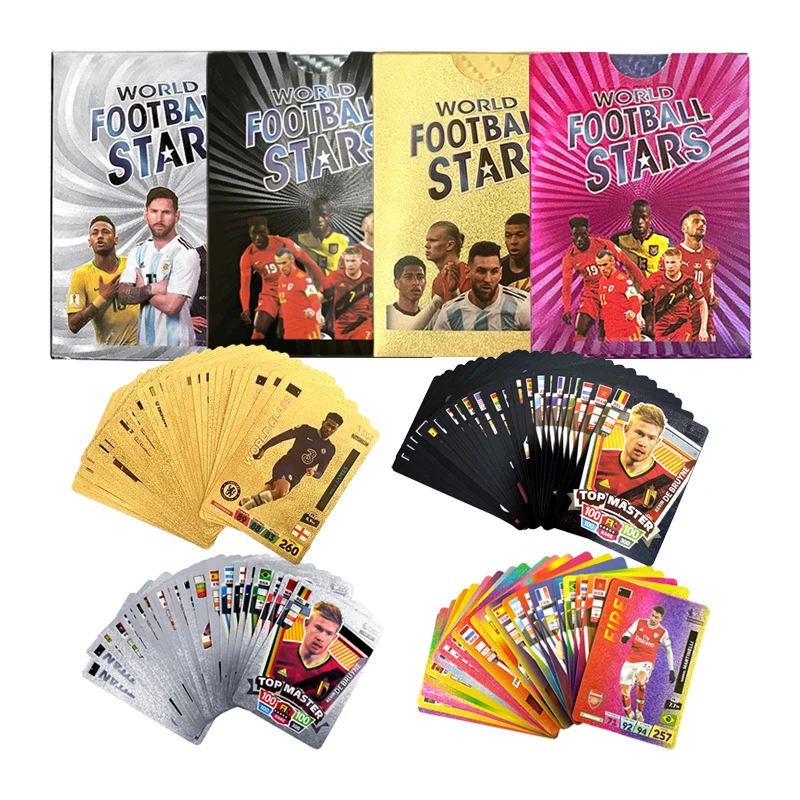 

2024 Football Cards Letters Soccer Cards Gold Black Color Colored Limited Edition Signature Series Trading Child Fan Gifts