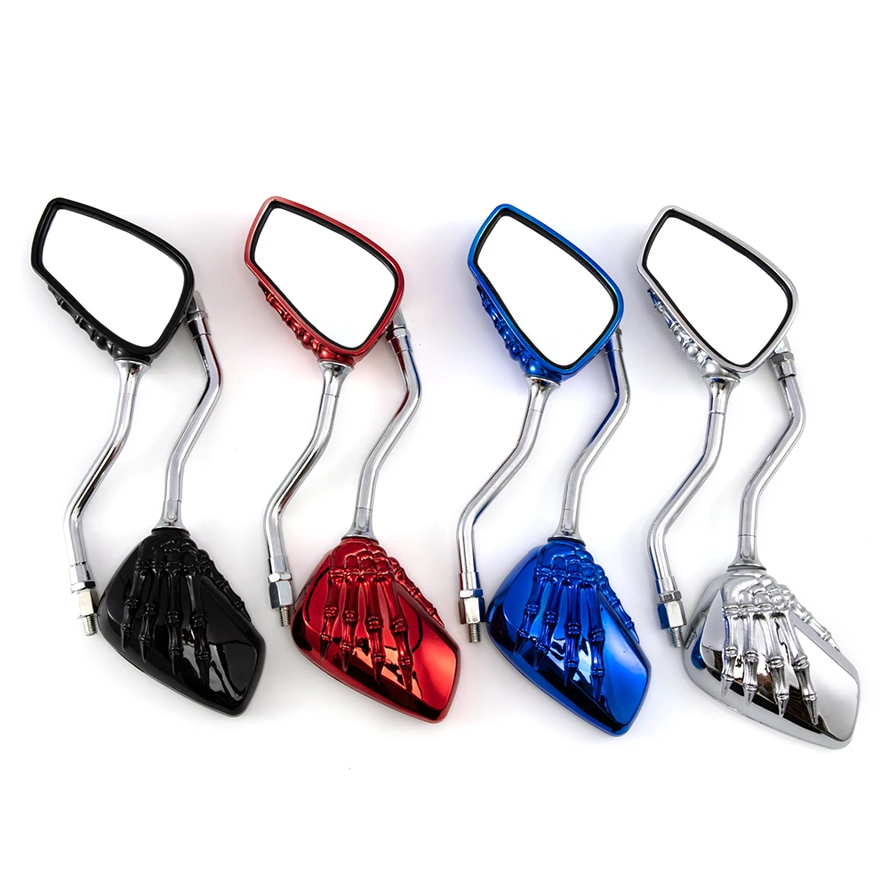 

Skeleton Skull Hand Claw Motorcycle Rearview Side Mirrors Motorbike Chrome Rear Mirror Universal for Harley Suzuki Honda Yamaha
