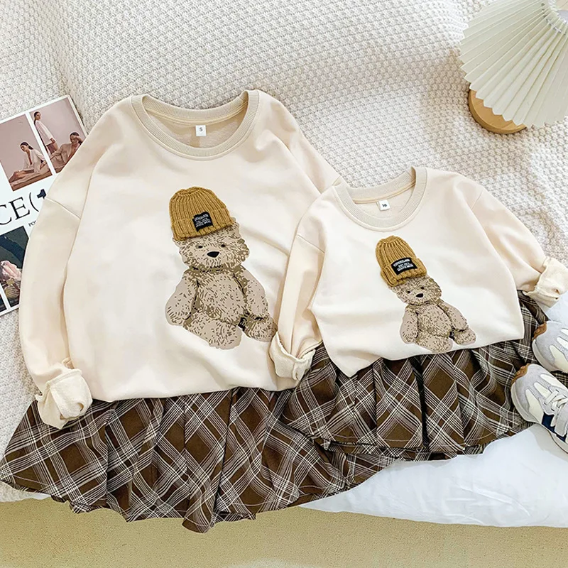 Family Matching Clothes Winter Autumn Sweater Father Son Mother Daughter Oversize Shirt Children Suit Baby Birthday Clothes