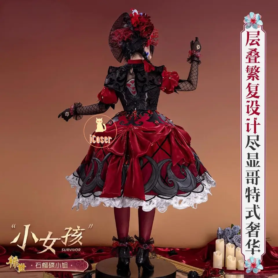 Identity V Little Girl Miss Pomegranate Plate Cosplay Costume