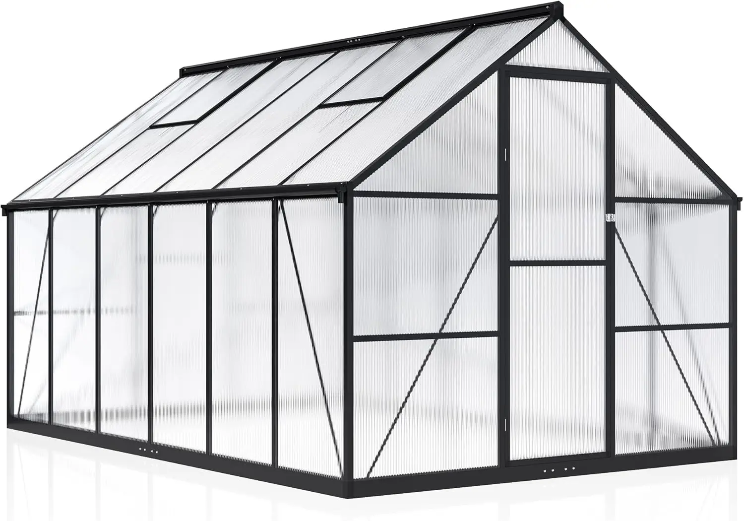 8x14 FT Greenhouse for Outdoors, Quick-fit Structure Greenhouse with Window for Ventilation, Aluminum Greenhouse for Garden