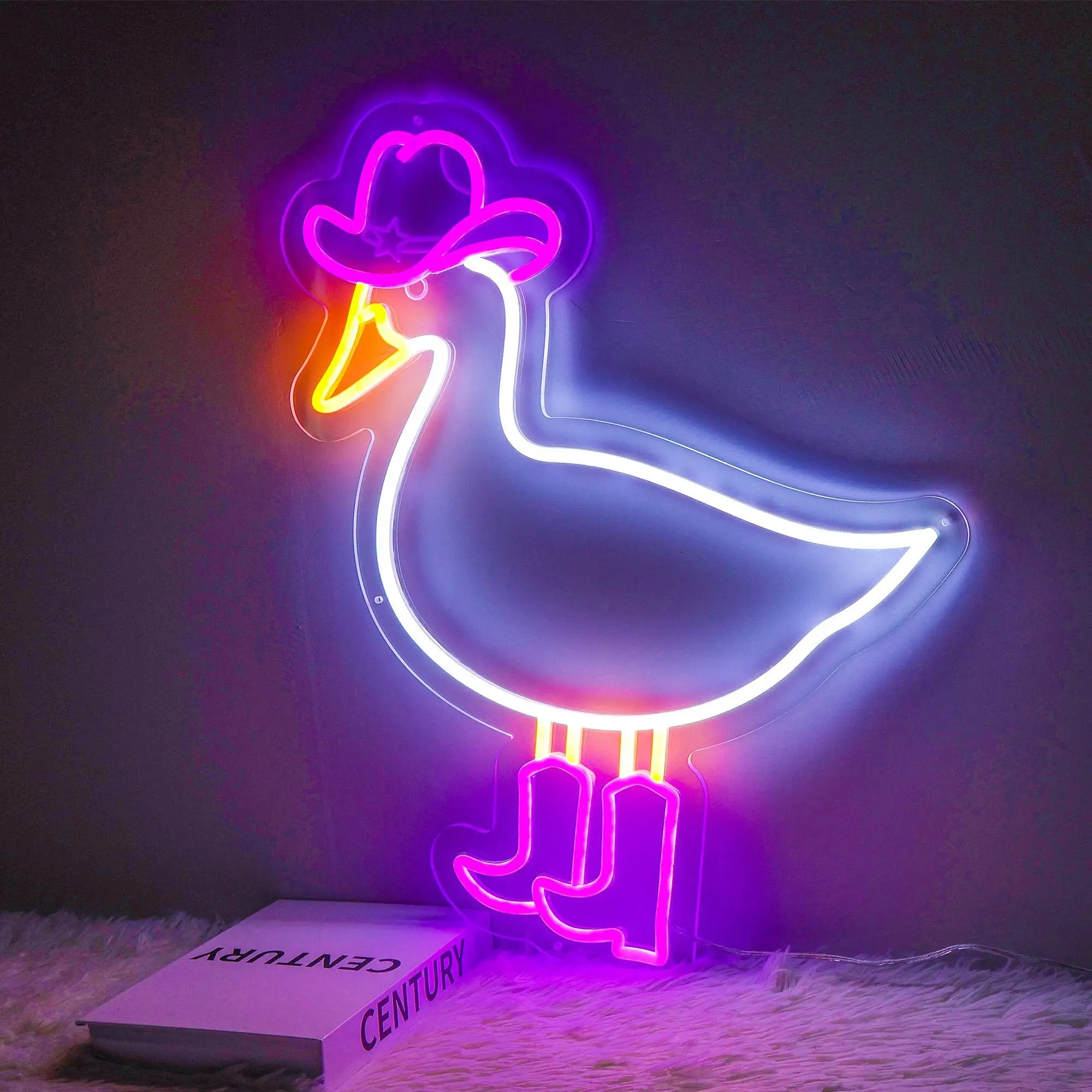 Anime Neon Sign Cowboy Goose Wall Art Decor Silly Goose Cowboy Western Neon Bar Game Room Club Beer Sign Bedroom Sign