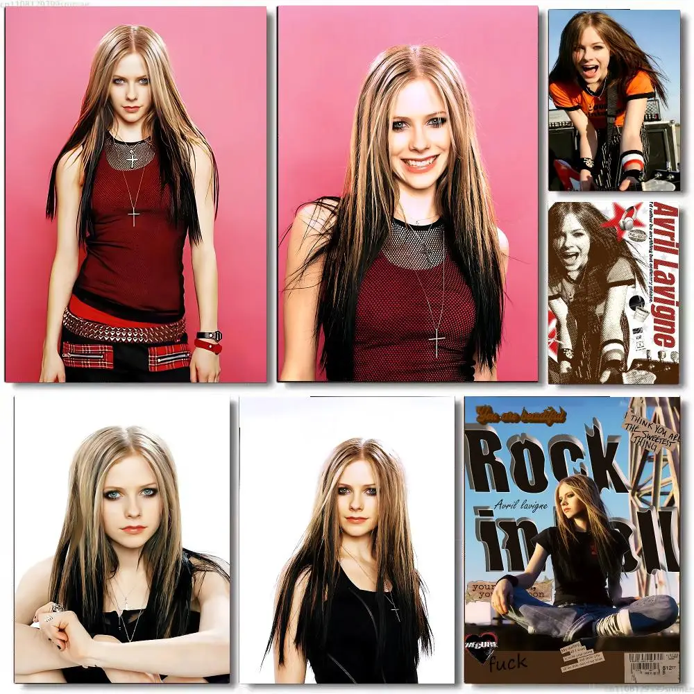 singer Avril Lavigne Trendy Classic HD Self-Adhesive Waterproof Art Poster Room Decor, New Arrival On Sale
