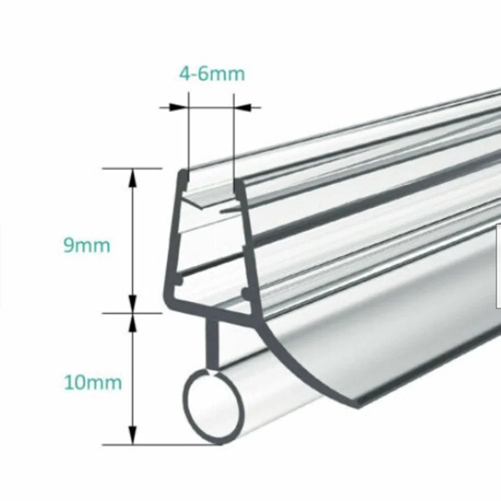 2pcs Shower Seal For Glass Doors Kit PVC Replacement Seal Rubber Strip Set Shower Strips Door Seal Weather 50cm