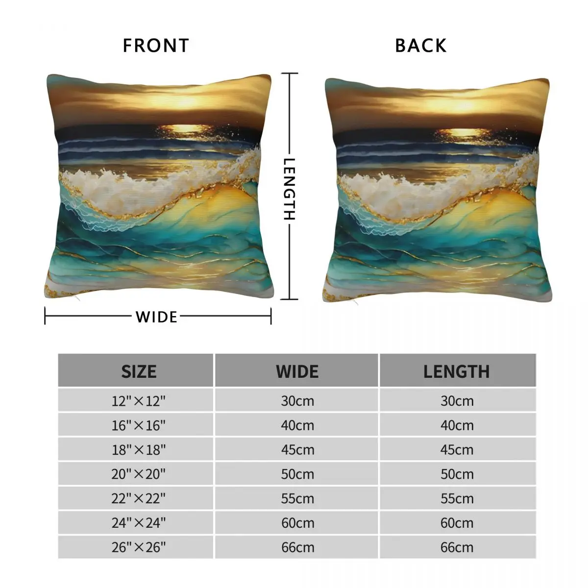Golden Waves Abstract Square Pillowcase Polyester Linen Velvet Pattern Zip Decor Throw Pillow Case Home 45x45