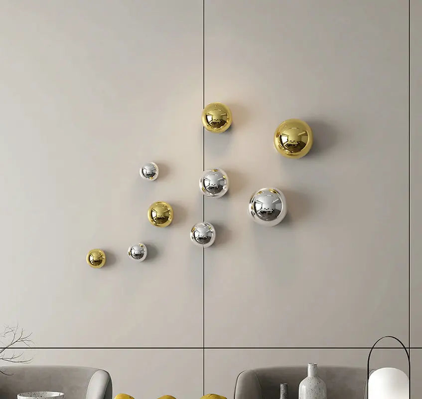 Stainless Steel Imitation Art Round Ball for Living Room Wall Decor, Home Decor, Hotel Restaurant Hanging Art
