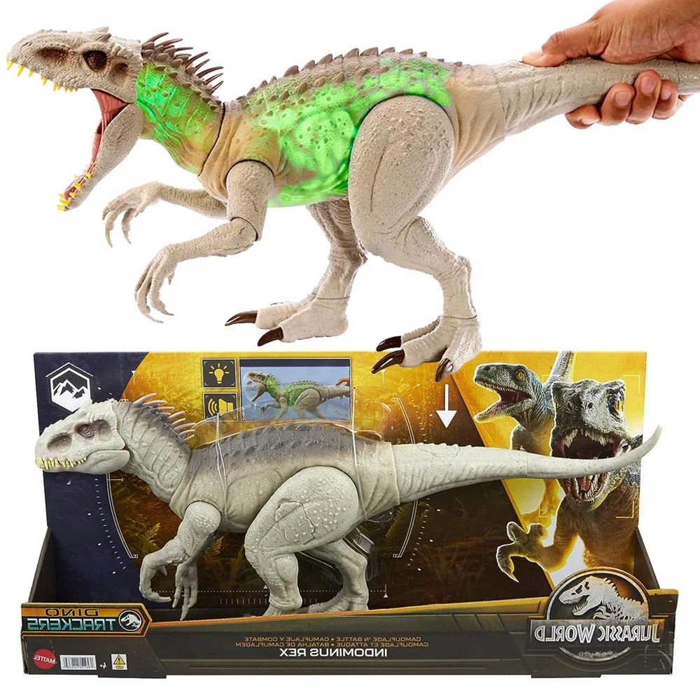 Jurassic World Camouflage 'N Battle Indominus Rex Dinosaur Toy with Lights Sounds Chomp Side to Side Neck Motion Gift HNT63