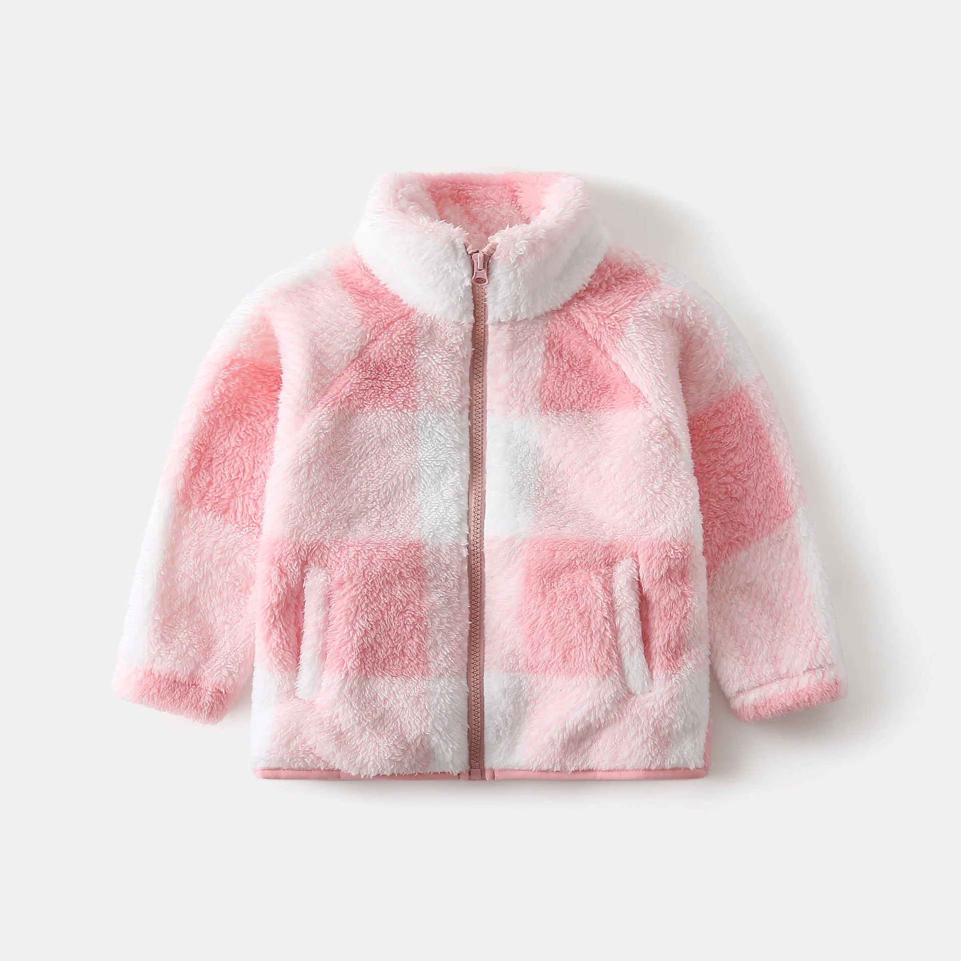 1 2 3 4 5 6 7 Jahre Mädchen Plüschjacke Herbst Winter Warme Lammfell-Babyjacke Modischer Reißverschluss Kinder-Oberbekleidung Kinderkleidung – Detail 6