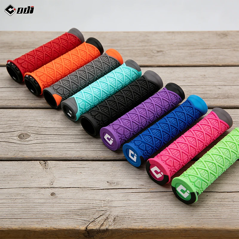 

ODI MTB Silicone Handlebar Grips Lock-On Shock-Absorbing Bike Grips Anti-Slip Ergonomic Grip Downhill Mountain Bicycle Bar Cuffs