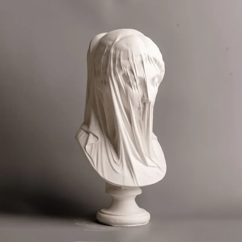 Gothic ornament B & B wedding dress girl bust veiled girl statue art home decoration plaster statue
