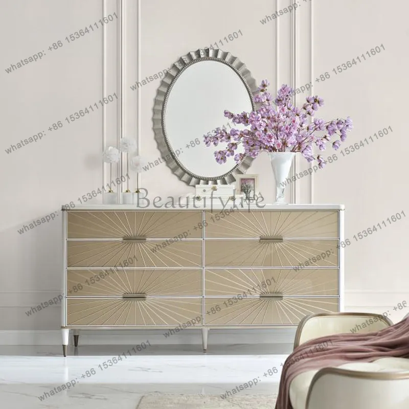 

American light luxury solid wood chest solid wood storage locker American furniture