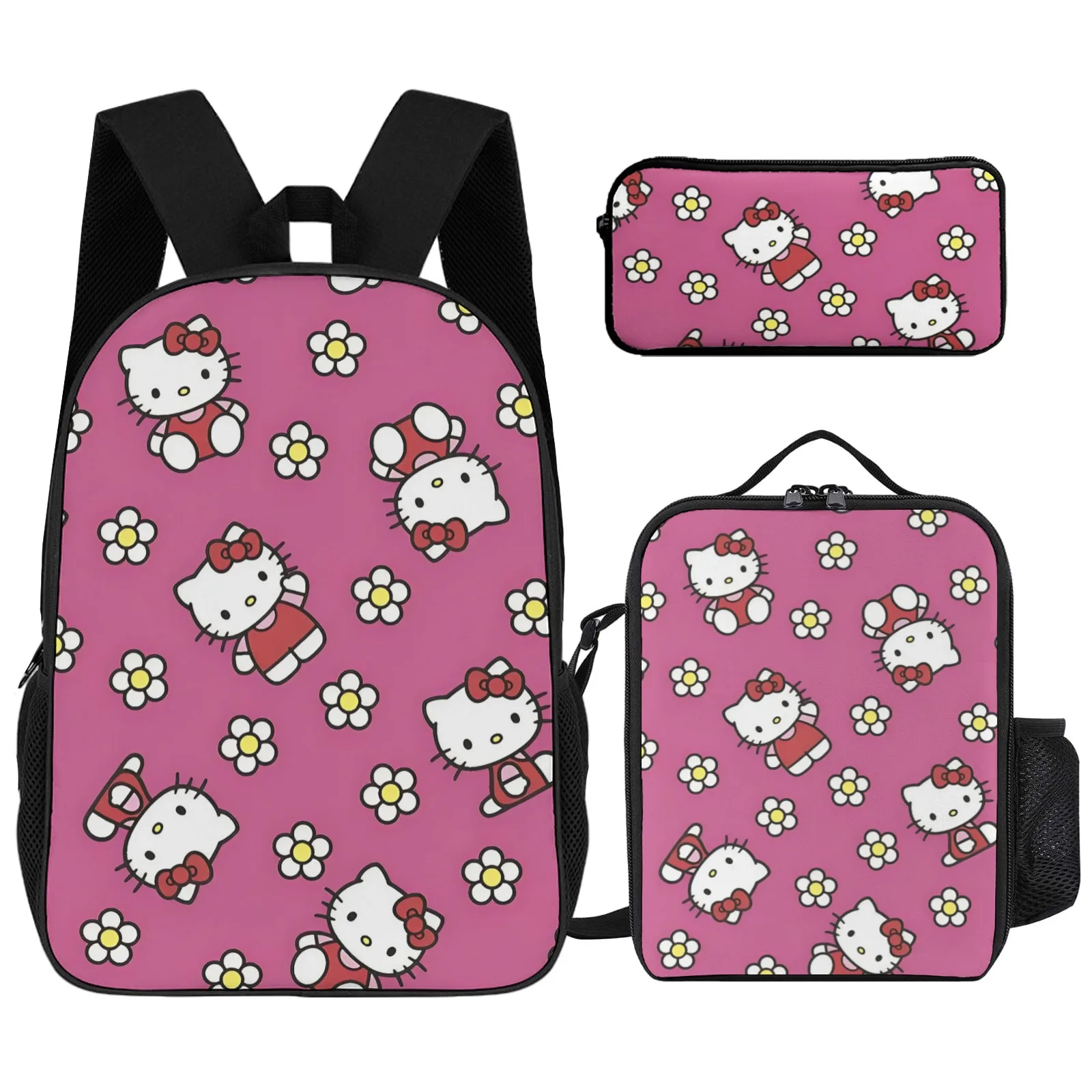 

Hello Kitty School Bag Printed School Bag 17Inch Children School Backpack 17 Inch Pencil Case School Backpack Lunch Bag