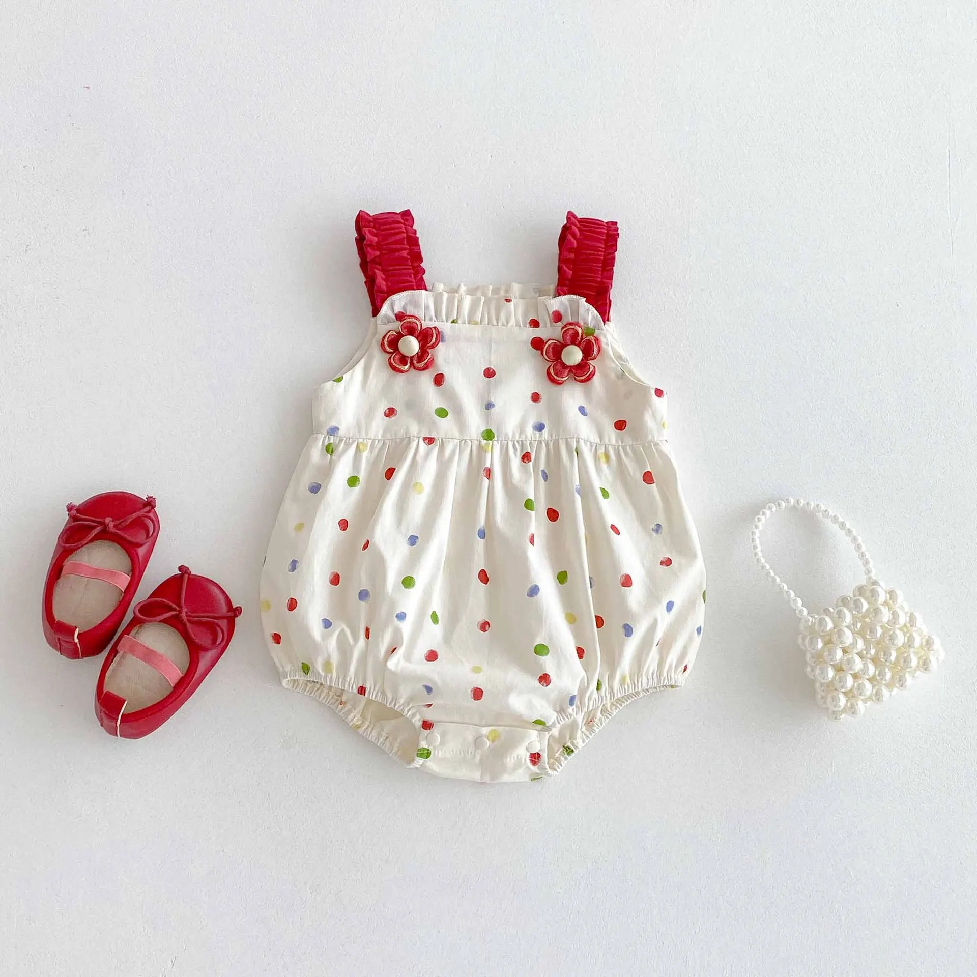 

Ins Baby Clothes 2025 Summer New Thin Breathable Baby Girl's One Piece Clothes Suspender Climbing Clothes