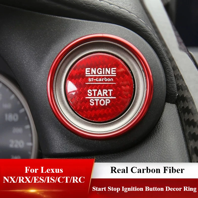 For Lexus NX/RX/ES/IS/CT/RC Carbon Fiber Start Stop Ignition Button Decor Ring Custom Precise Fit Anti-Scratch Interior Mod