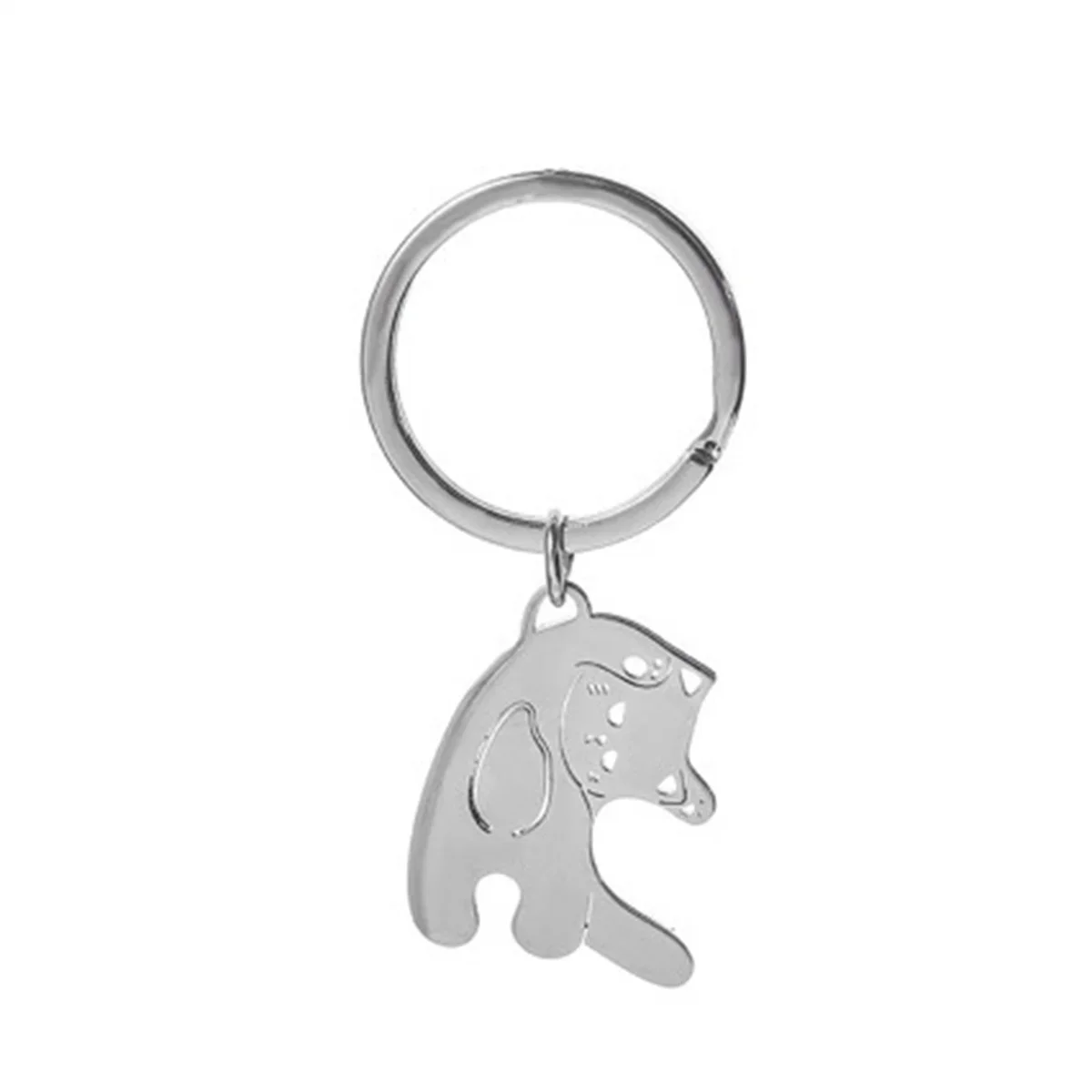 

Creative Than Heart Cat Stainless Steel Keychain Couple Pendant Simple and Cute Cartoon Student Backpack Pendant Decoration