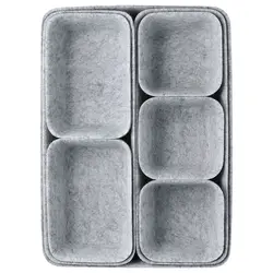 8Pcs Portable Felt Sundries Sorting Box Grey Storage Box Storage Organizer Home