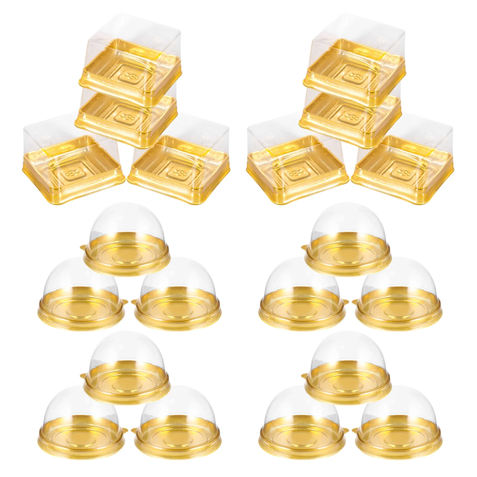 

100 pcs Crafted Pastry Boxes Golden Lightweight Waterproof For Cakes Cookies Cupcakes Bakery Treats Portable Packing Container