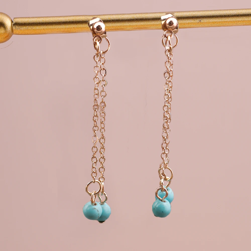 Aihua Geburtsstein Achat Perlen Naturstein Ohrringe Neue Ankunft Lange Perlen Steine Baumeln Ohrringe für Frauen Schmuck Geschenke – Detail 13