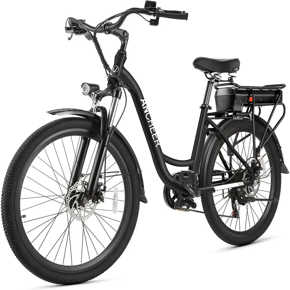 

48V 500Wh Adult Electric Bike: 60 Mile Range, Removable Battery, Fast-Charge, 26 Tires, 7-Speed, LCD Display, Suspension, Cruise