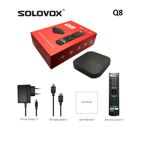 SOLOVOX 2023 Q8 CherryTV Live Android 11 TV-BOX 4G 32G S905Y4 Fyrkärnig 5G MIMO Dubbel WiFi Stalkermac ATV AV1 4K-dekoder 8 best sales solovox - №1