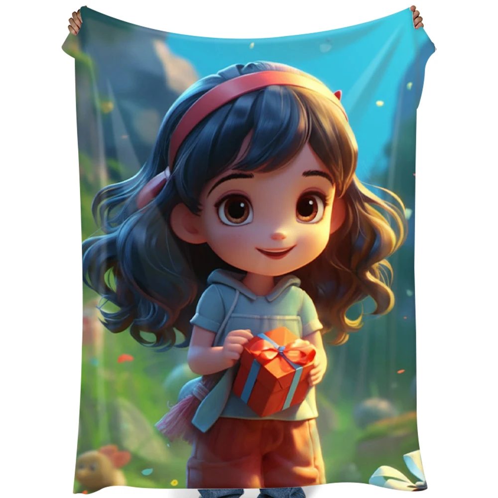 super Cute summer cartoon soft flannel air blanket conditioning blanket children's blanket Children's Day gift