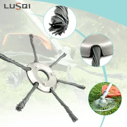 Lusqi 8/9inch Stahldraht Radkopf verbessert Grass ch neider Kopf universelle Unkraut bürste Entfernung Moos Rost fit Benzin Freis ch neider