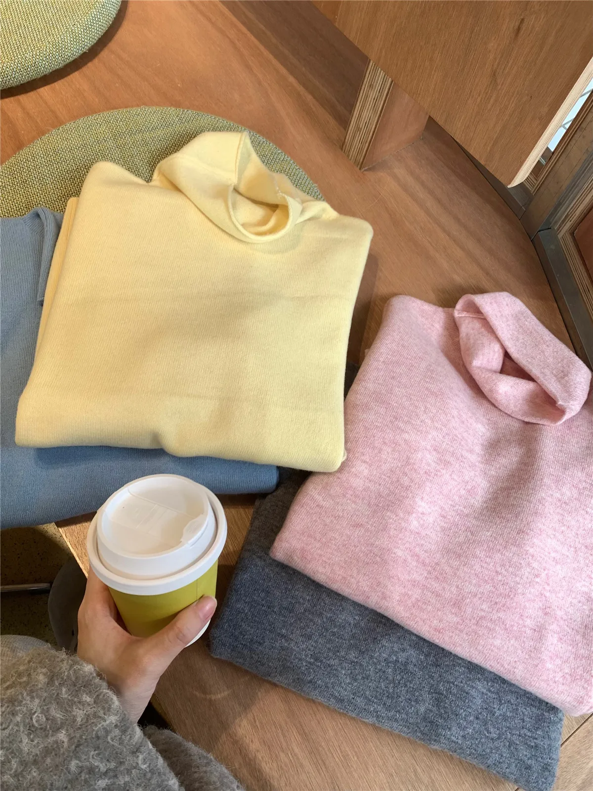 

00% Pure Wool High Collar Long Sve Women's Knitted Sweater Warm Base Layer Crew Ne Pullover Winter Faion Basic Sle