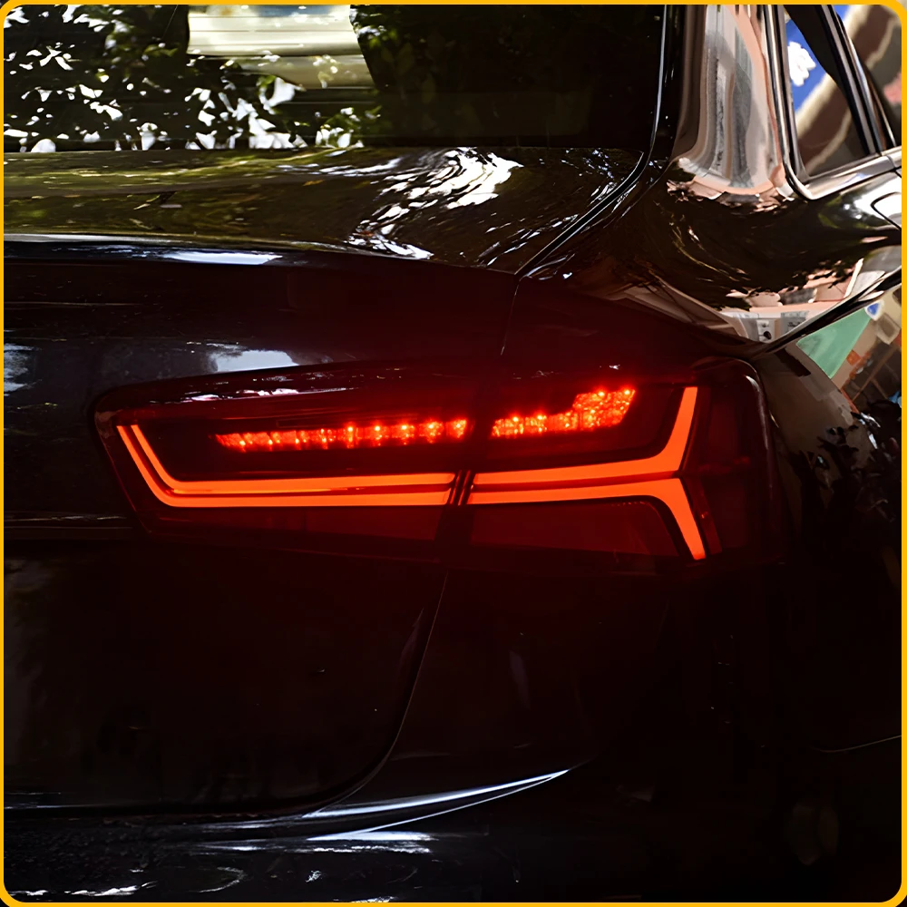 LED Fish Bone Taillights Assembly Plug and Play For Audi A6 C7 2012-2015 Upgraded Rear Car Lamps Accessories Streamer Turn Light