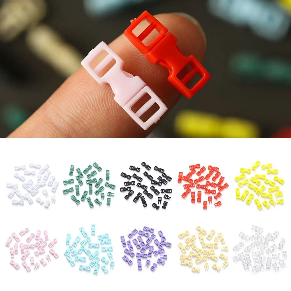 20pcs 4mm Plastic Mini Buckle DIY Doll Bags Buckle Handmade Backpack Button Bracelet Dog Collar Strap Buckle Webbing