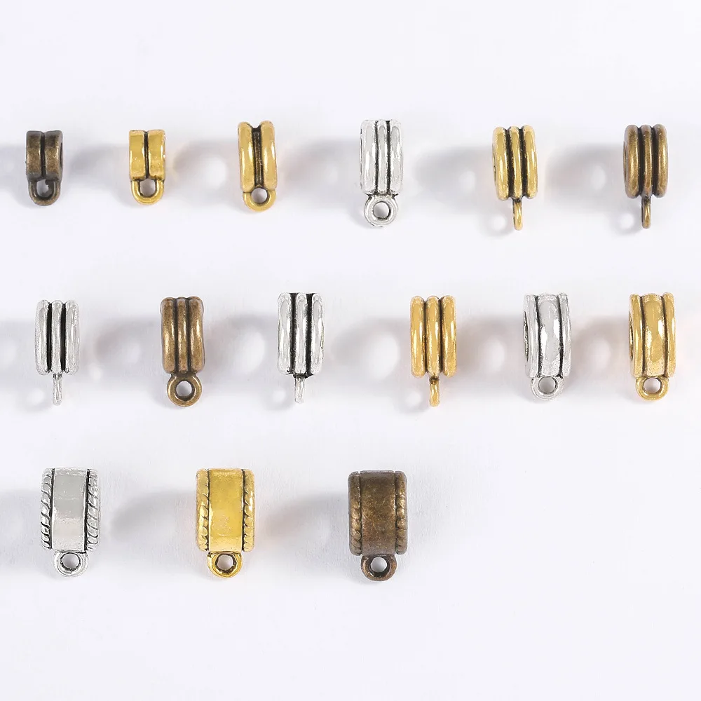 Accessori per gioielli fai-da-te in lega che posizionano accessori pendenti per bracciale con collana di perline rotonde a tre vie a strisce