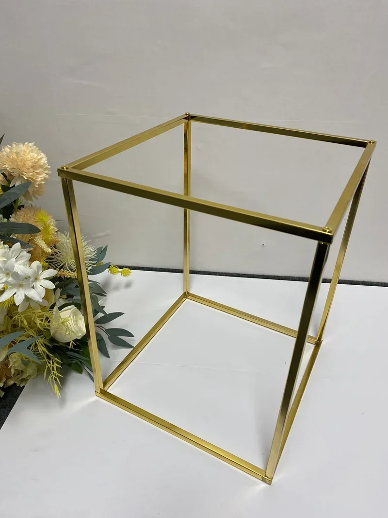 Geometric Road Guide Wedding Arrangement Stage Welcome Wrought Iron Shelf Ornament Wedding Style Gold Flower Stand
