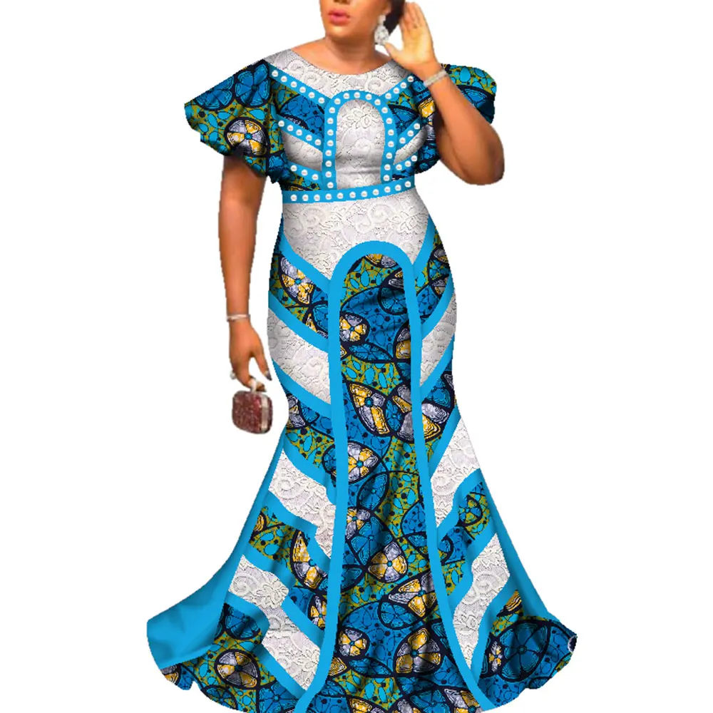 Elegant Lady African Print Maxi Dresses Women Bazin Riche Lace O-neck Dashiki African Traditional Dress Robe Africaine WY2586 - AliExpress 200000532 Elegant Lady African Print Maxi Dresses Women Bazin Riche Lace O-neck Dashiki African Traditional Dress Robe Africaine WY2586 - AliExpress 200000532