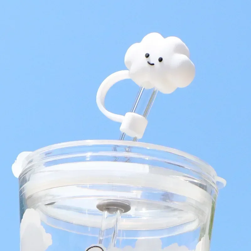 1PC Silicone Straw Cartoon Cute clouds Plugs Cover Drinking Dust Caps Kit Reusable Straw Tip Lids Cup Straw Accessories